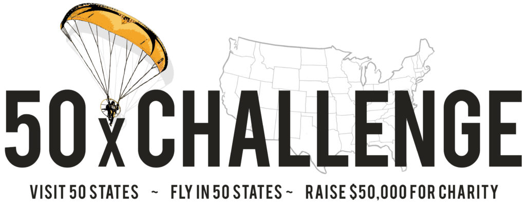 The mission should you choose to accept it: Visit all 50 States, Fly in all 50 States, Raise $50,000 for Charity.
